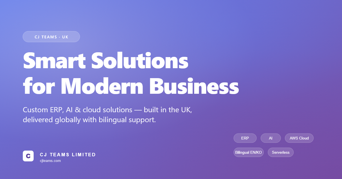 CJ TEAMS - Smart ERP Solutions